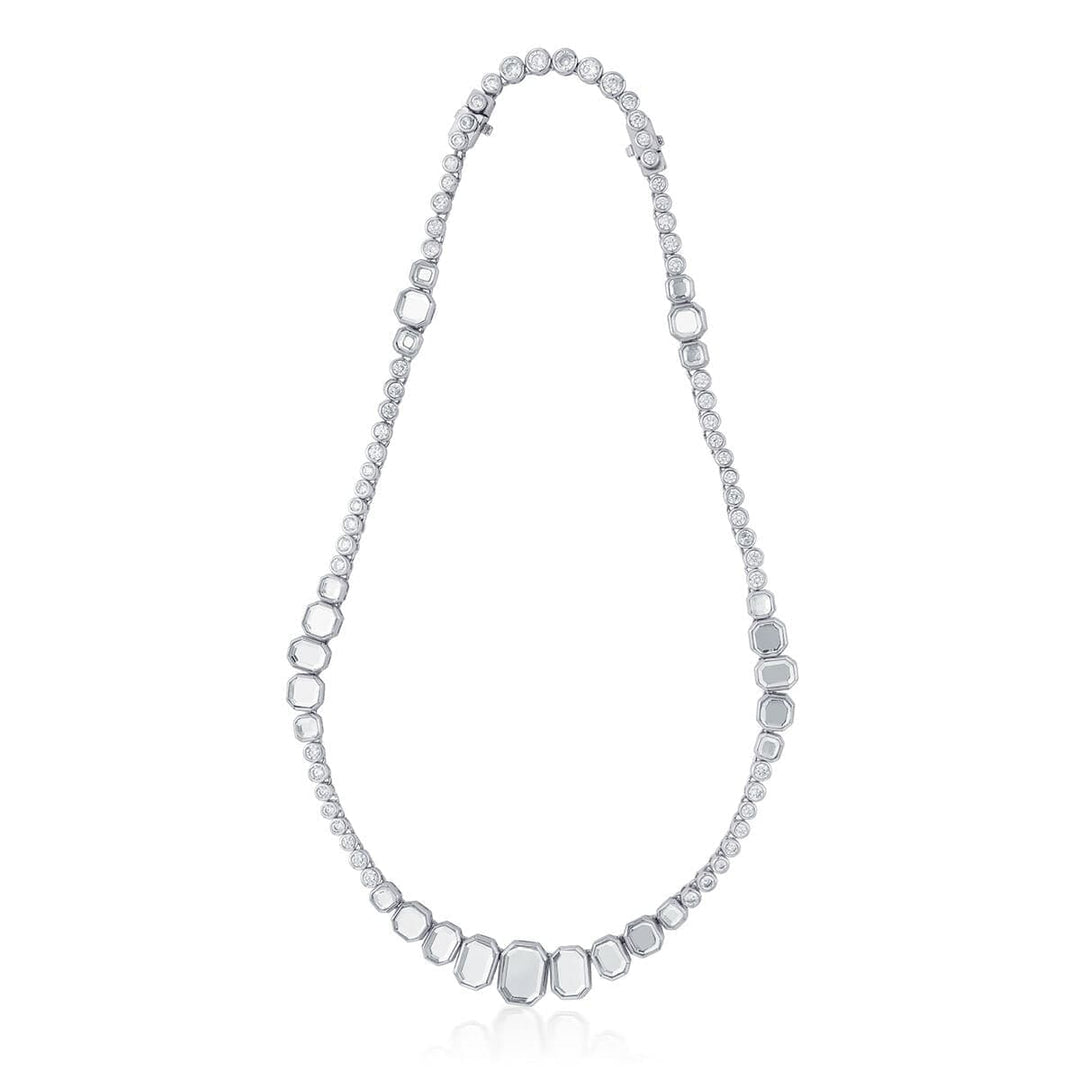 Nazm Mirror & CZ Short Necklace - Isharya | Modern Indian Jewelry