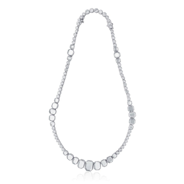 Nazm Mirror & CZ Short Necklace - Isharya | Modern Indian Jewelry