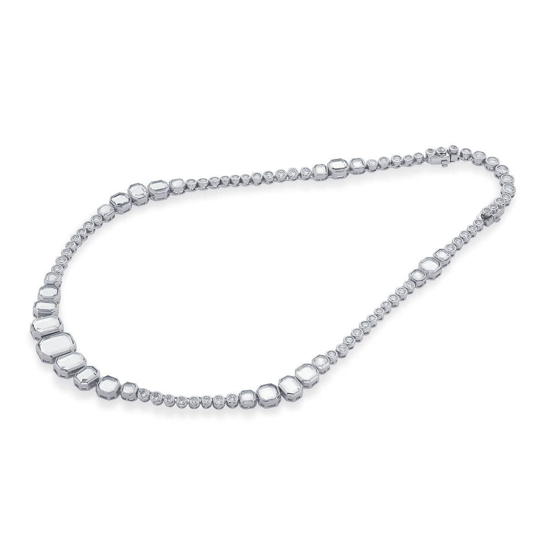 Nazm Mirror & CZ Short Necklace - Isharya | Modern Indian Jewelry