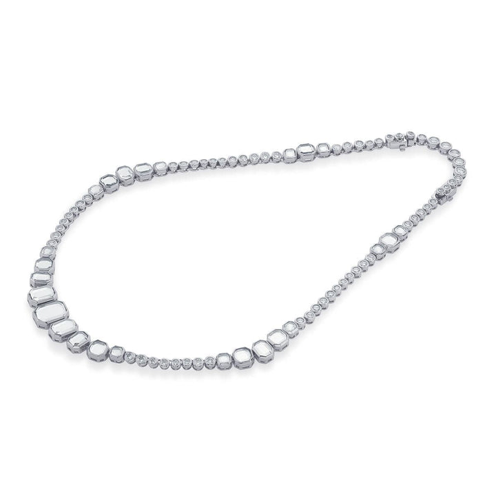 Nazm Mirror & CZ Short Necklace - Isharya | Modern Indian Jewelry