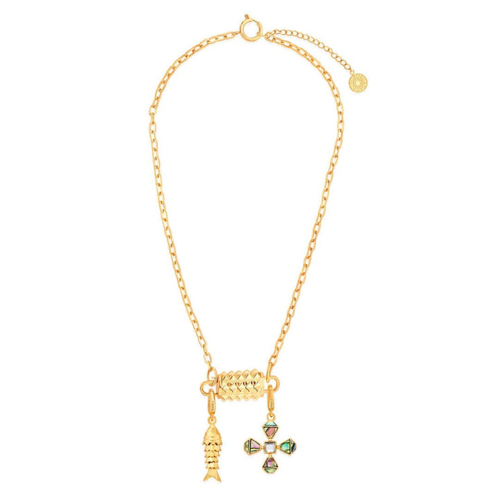 Personalizable Stud Padlock Chain Link Necklace - Isharya | Modern Indian Jewelry