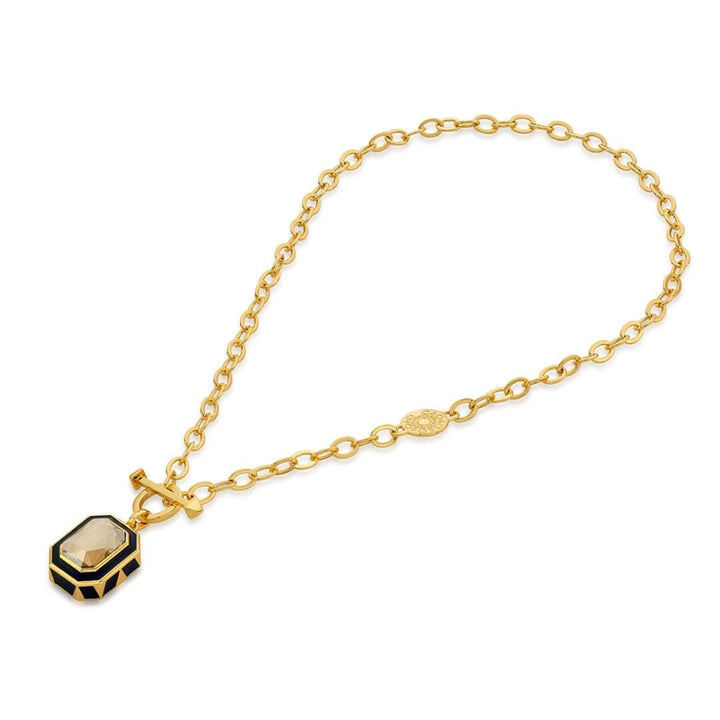 Soleil Black Enamel Necklace - Isharya | Modern Indian Jewelry