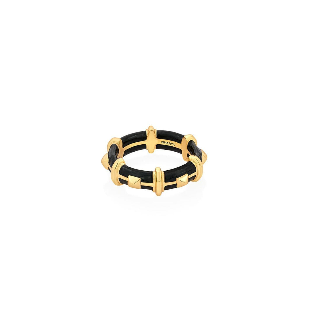 Phogat Black Resin Stackable Ring - Isharya | Modern Indian Jewelry