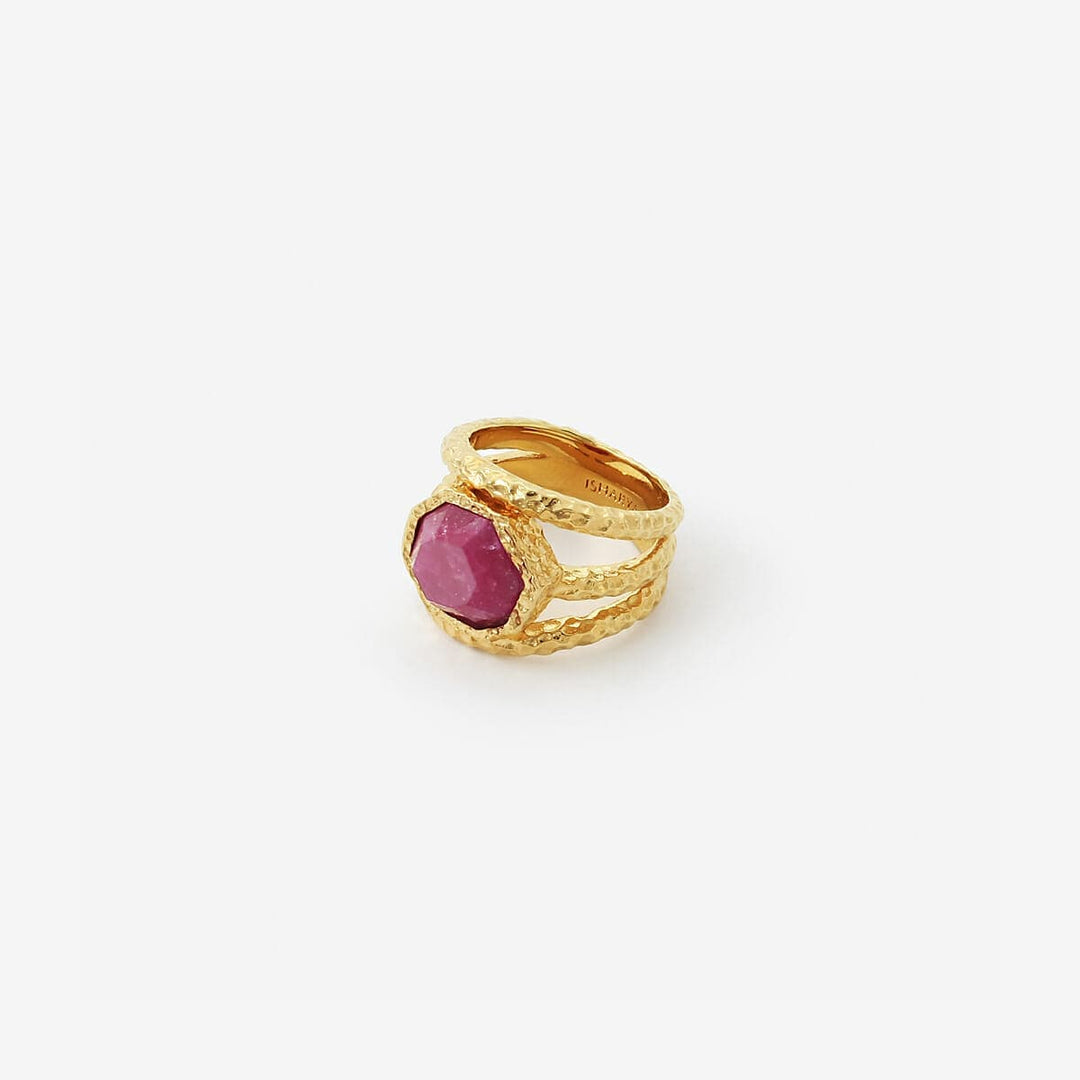 Orchid Goddess Triple Band Ring - Isharya | Modern Indian Jewelry