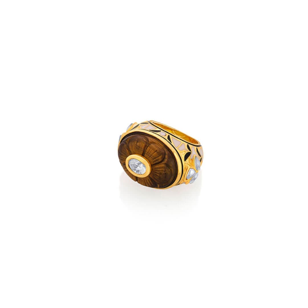 Amber Heirloom Mughal Ring - Isharya | Modern Indian Jewelry