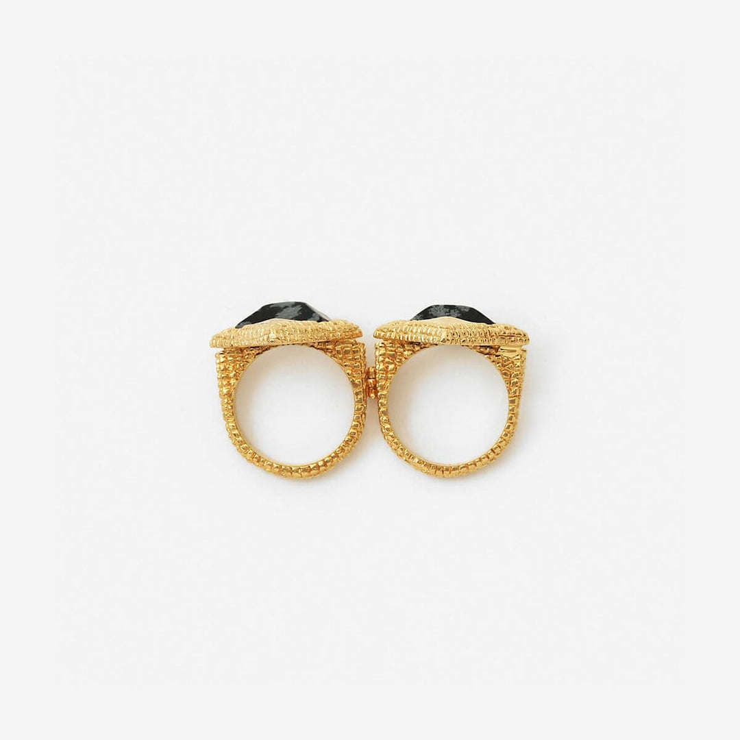 Black Croc Hinge Ring - Isharya | Modern Indian Jewelry