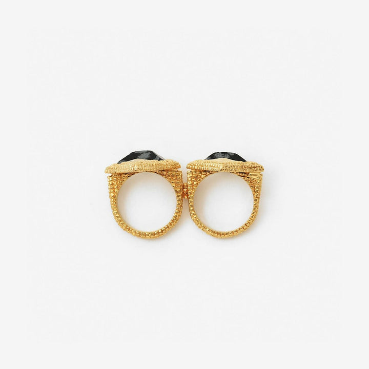 Black Croc Hinge Ring - Isharya | Modern Indian Jewelry