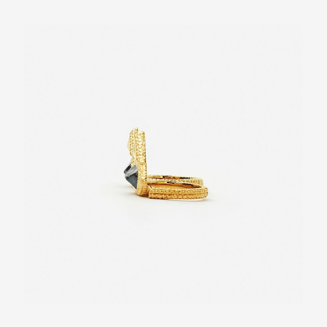 Black Croc Hinge Ring - Isharya | Modern Indian Jewelry