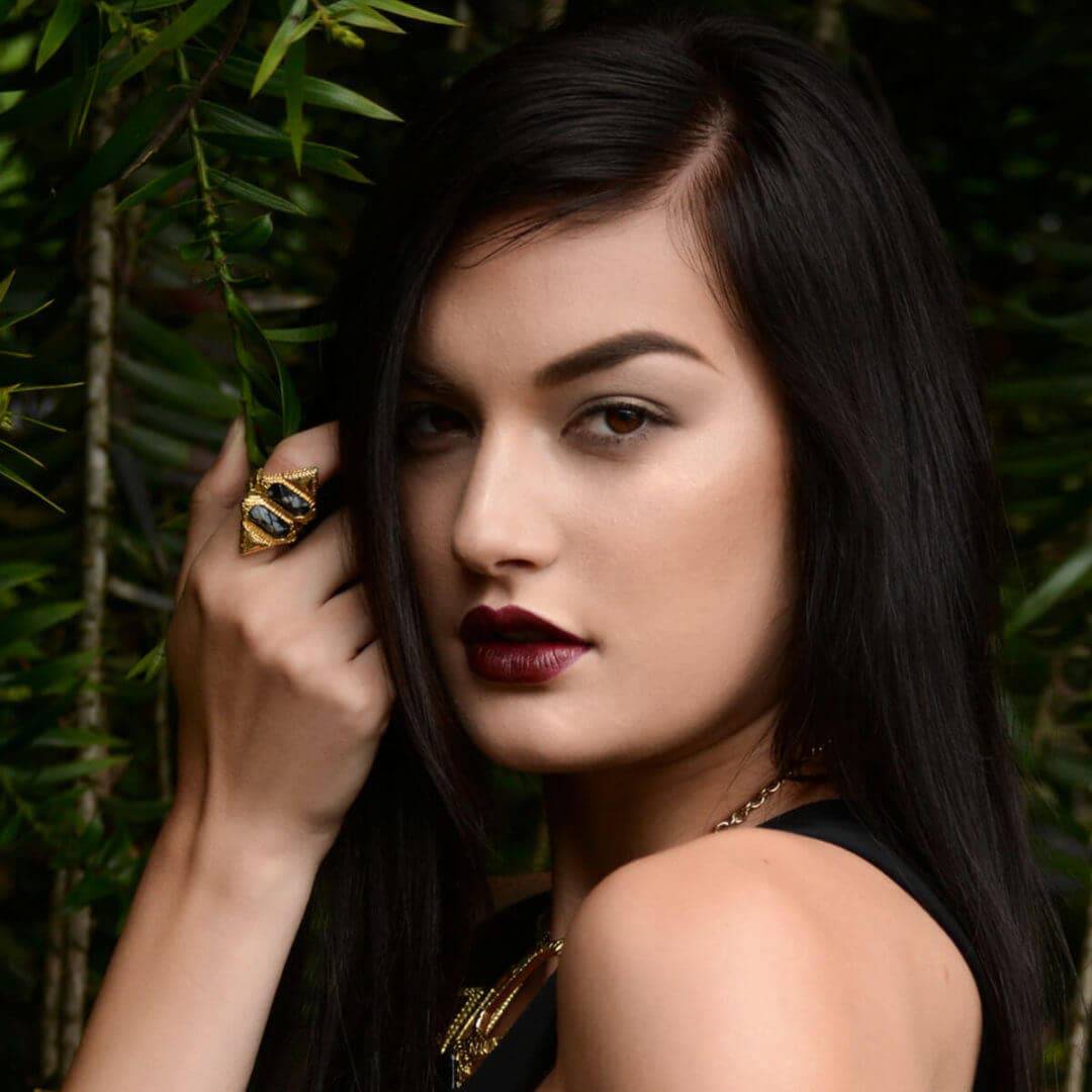 Black Croc Hinge Ring - Isharya | Modern Indian Jewelry