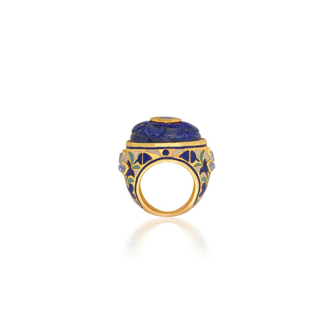 Blue Heirloom Mughal Ring - Isharya | Modern Indian Jewelry