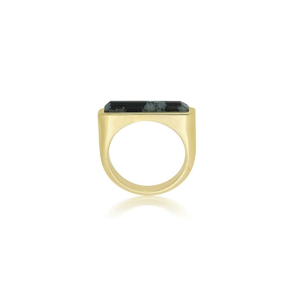 Borderless Stackable Black Obsidian Ring - Isharya | Modern Indian Jewelry