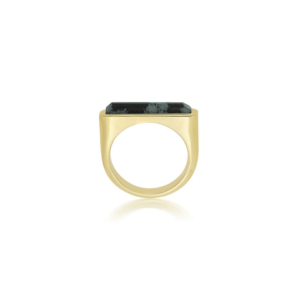 Borderless Stackable Black Obsidian Ring - Isharya | Modern Indian Jewelry