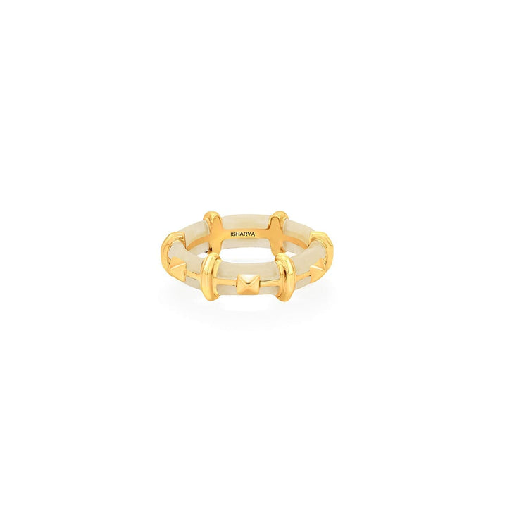 Chand White Resin Stackable Ring - Isharya | Modern Indian Jewelry