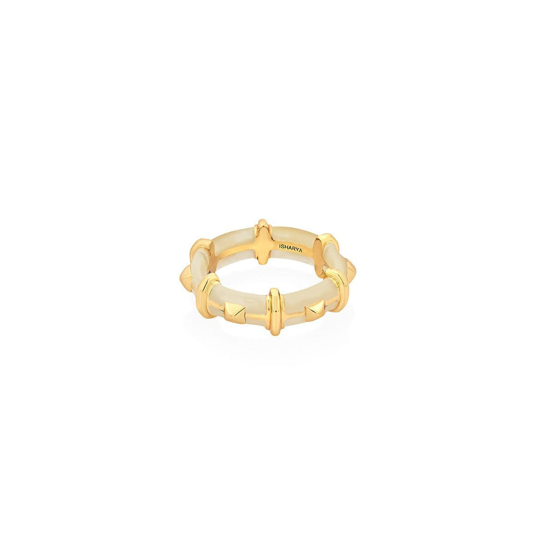Chand White Resin Stackable Ring - Isharya | Modern Indian Jewelry
