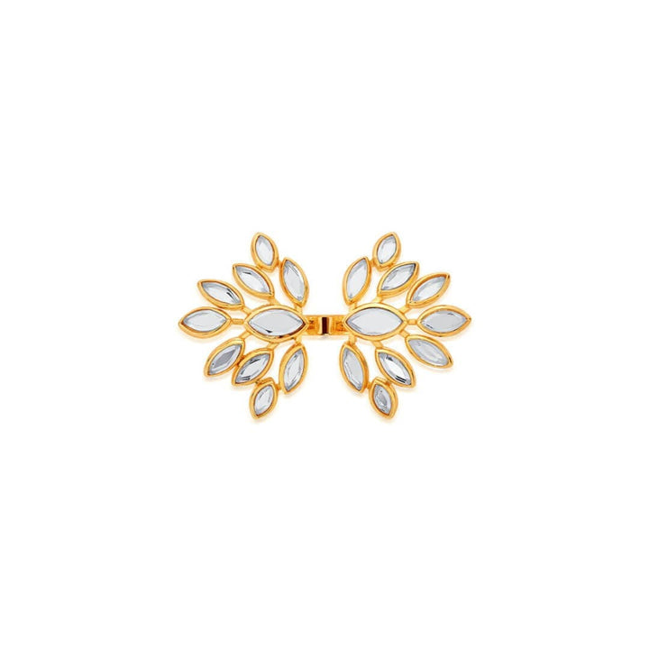 Marquise Mirror Cluster Gold Open Ring - Isharya | Modern Indian Jewelry