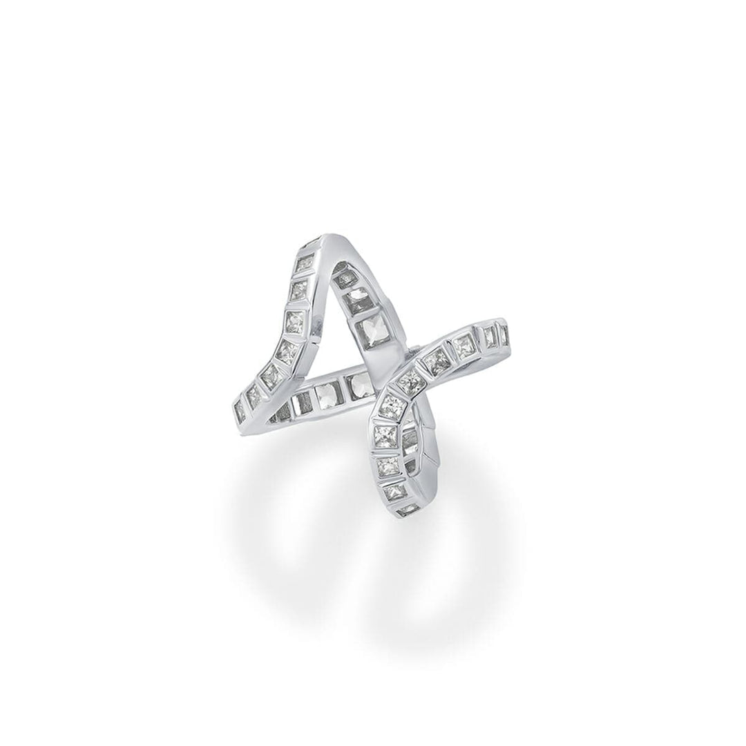 Nazm CZ Cross Open Ring - Isharya | Modern Indian Jewelry