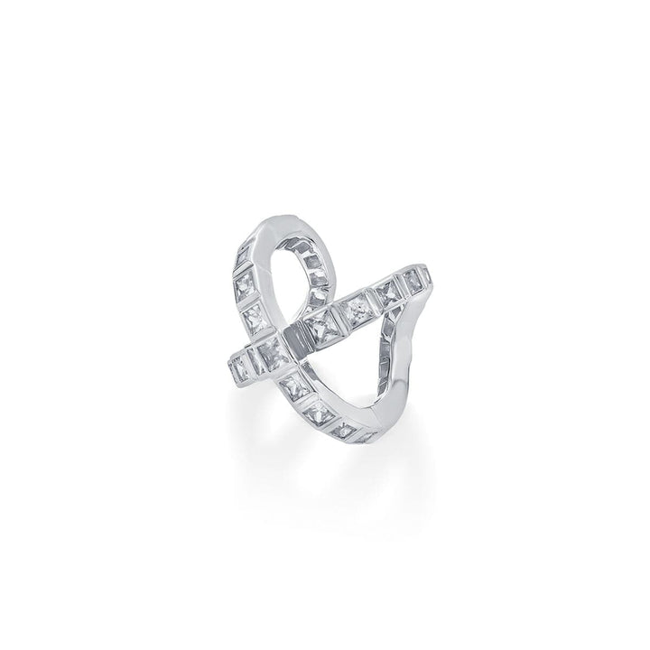 Nazm CZ Cross Open Ring - Isharya | Modern Indian Jewelry