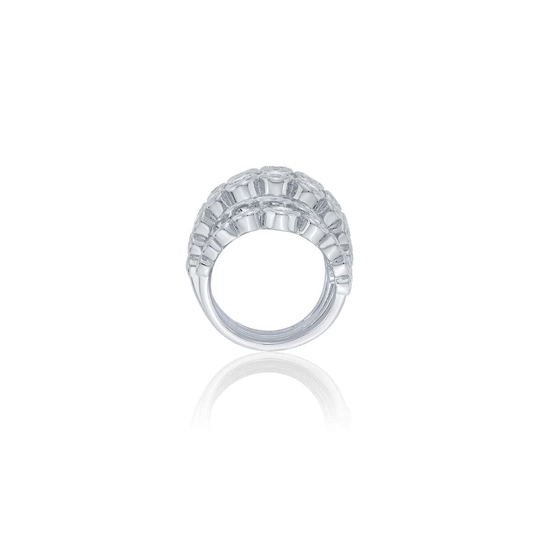 Nazm CZ Multi-band Cocktail Ring - Isharya | Modern Indian Jewelry