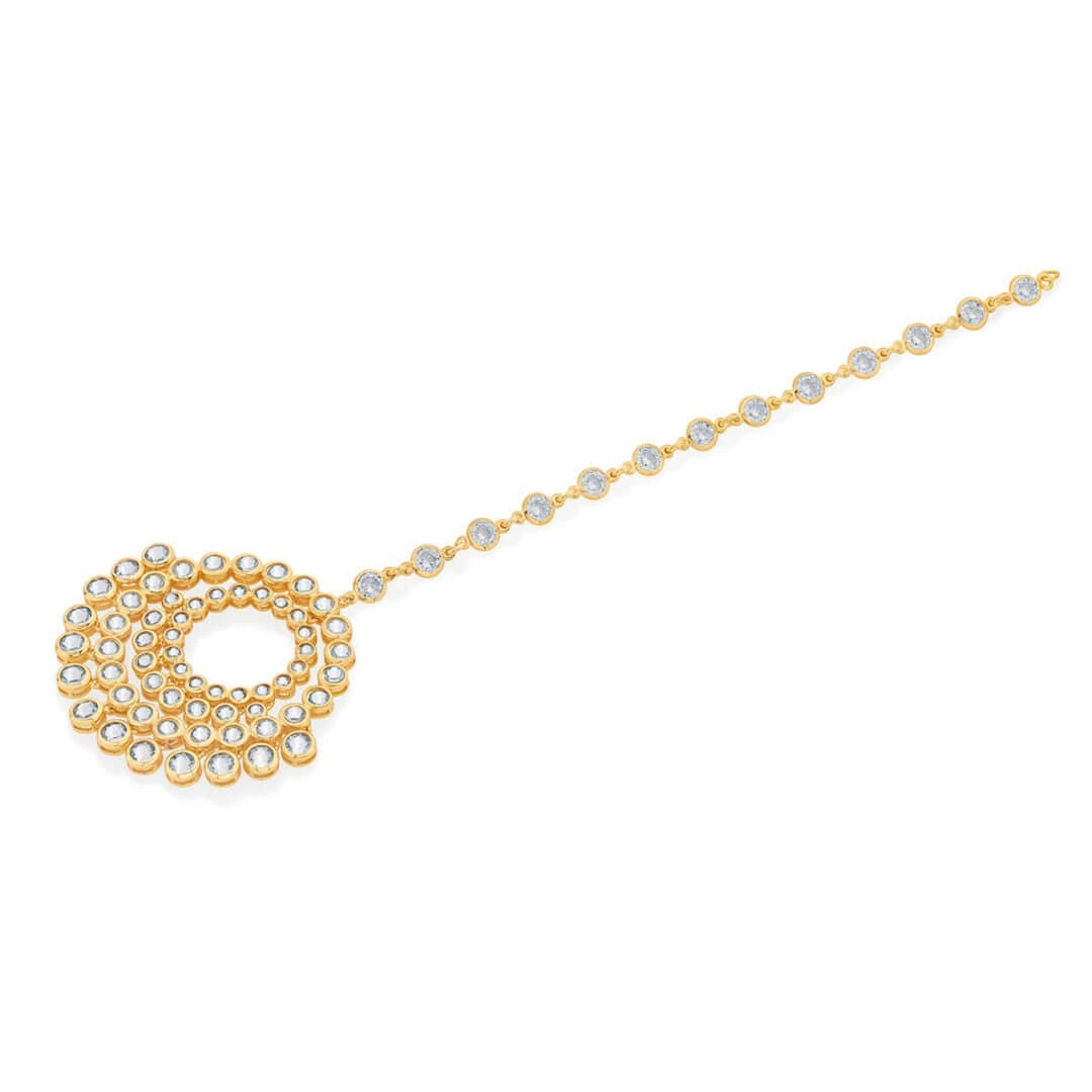 Nazm Shimmering CZ Maang Tikka - Isharya | Modern Indian Jewelry