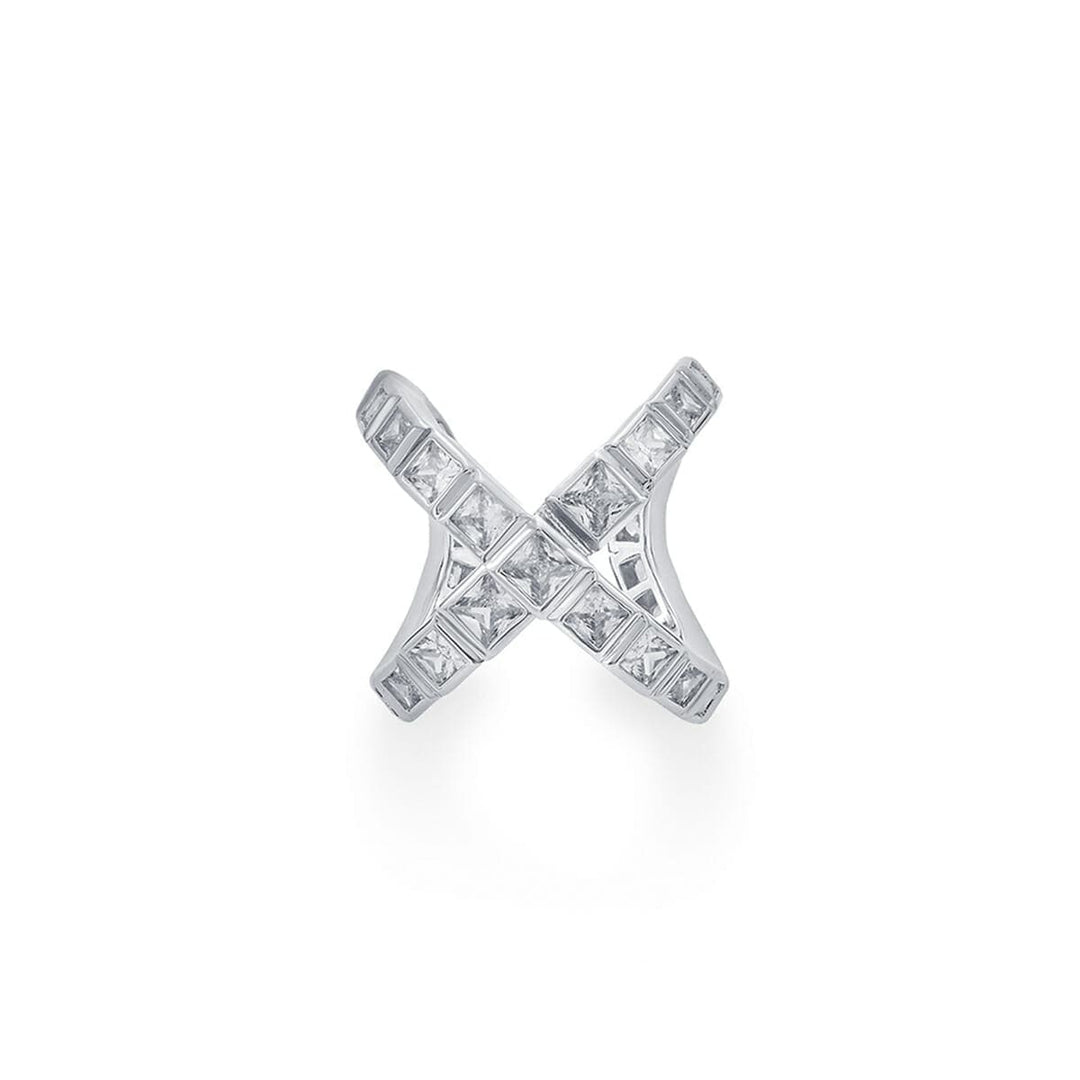 Nazm CZ Cross Open Ring - Isharya | Modern Indian Jewelry
