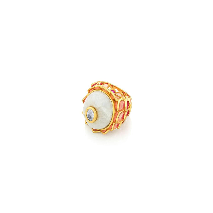 Pink Resurrect Lotus Ring - Isharya | Modern Indian Jewelry