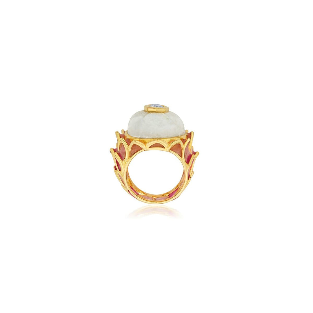 Pink Resurrect Lotus Ring - Isharya | Modern Indian Jewelry