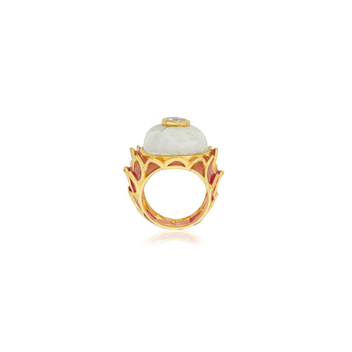 Pink Resurrect Lotus Ring - Isharya | Modern Indian Jewelry