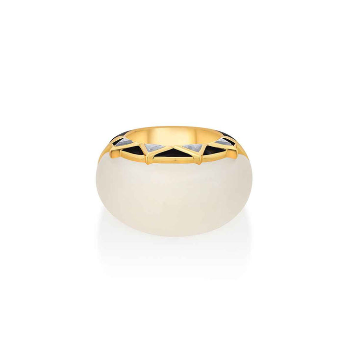 Shell Mirror Enamel Ring - Isharya | Modern Indian Jewelry