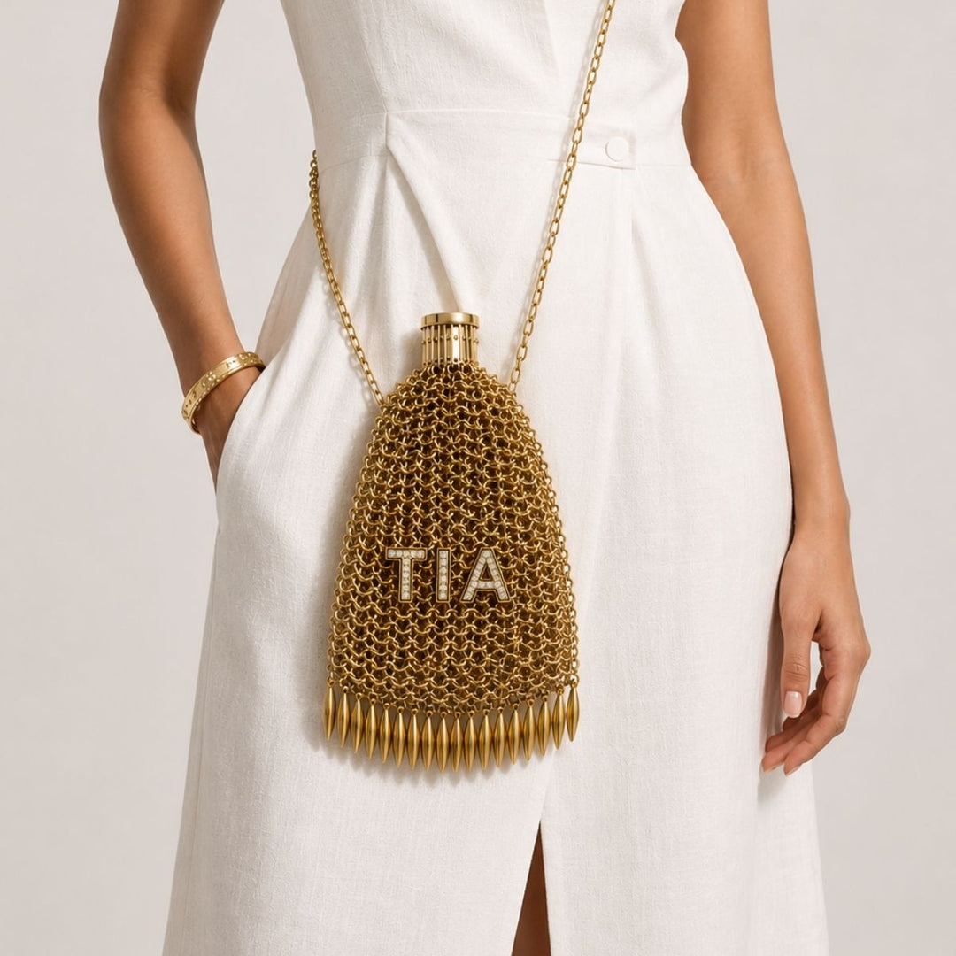 Customisable Metallic Mesh Bag