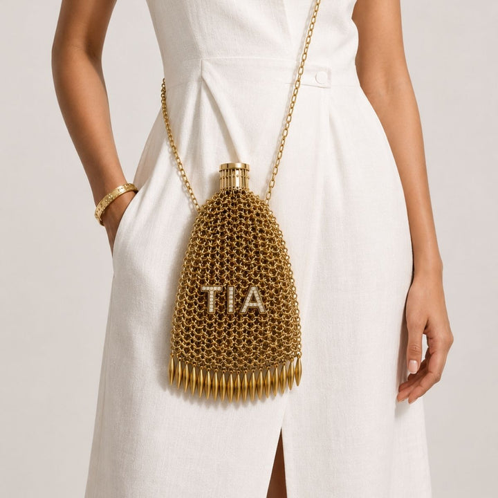 Customisable Metallic Mesh Bag