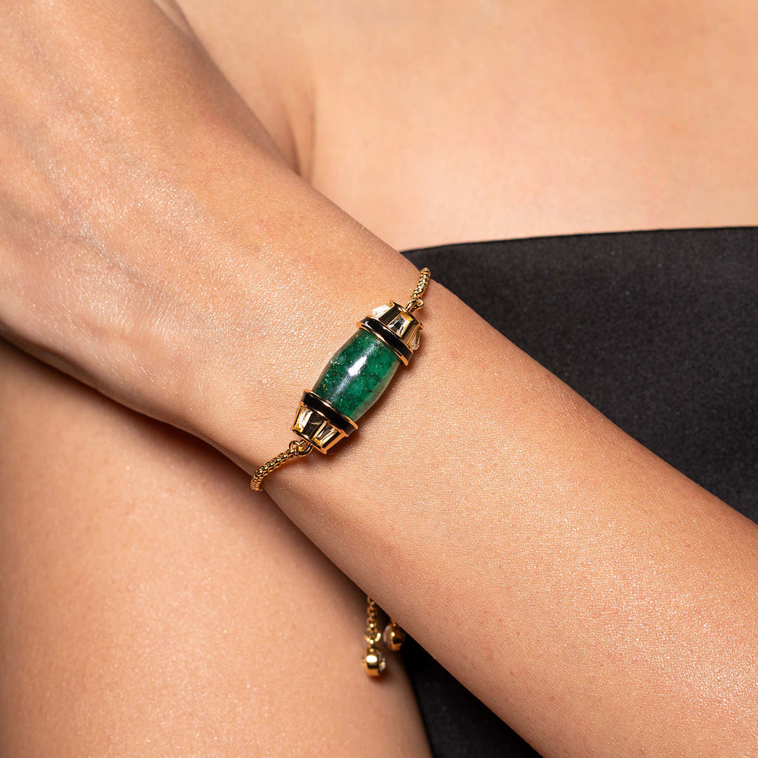 Sultana Green Quartz Bracelet for Women by Isharya | Modern Indian Jewellery