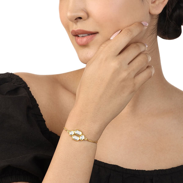 Lumen Mirror Bracelet for Women by Isharya | Modern Indian Jewellery