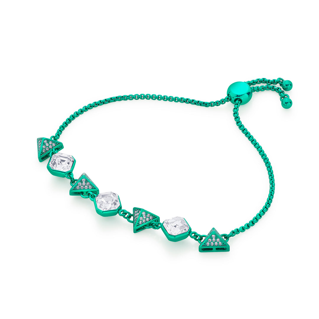 Jungle Green Crystal Pyramid Bracelet