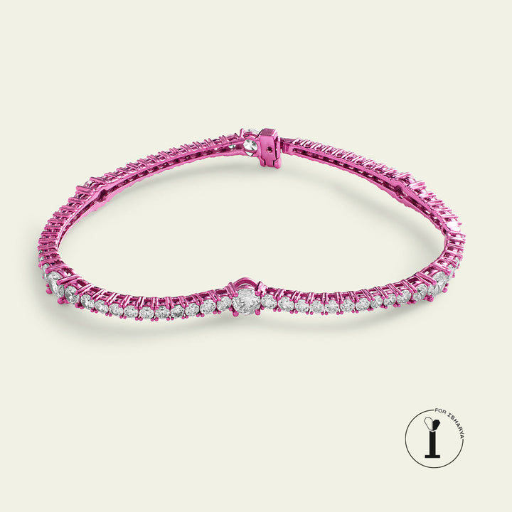 Pink Heart Bangle 