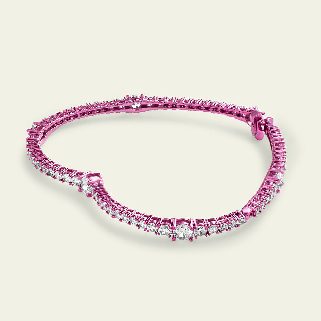 Pink Heart Bangle 