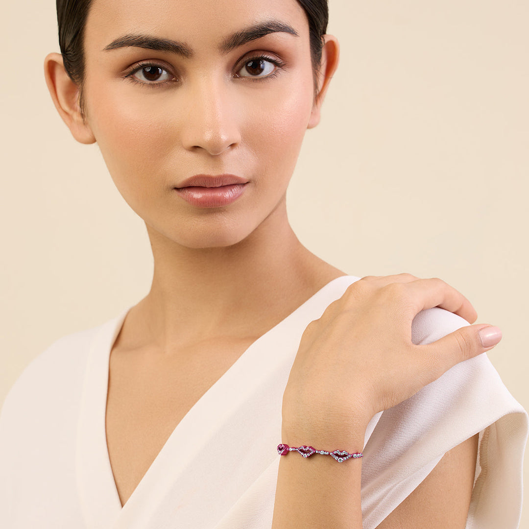 Pink Bracelet Wristwear for Women by Isharya | Modern Indian Jewellery