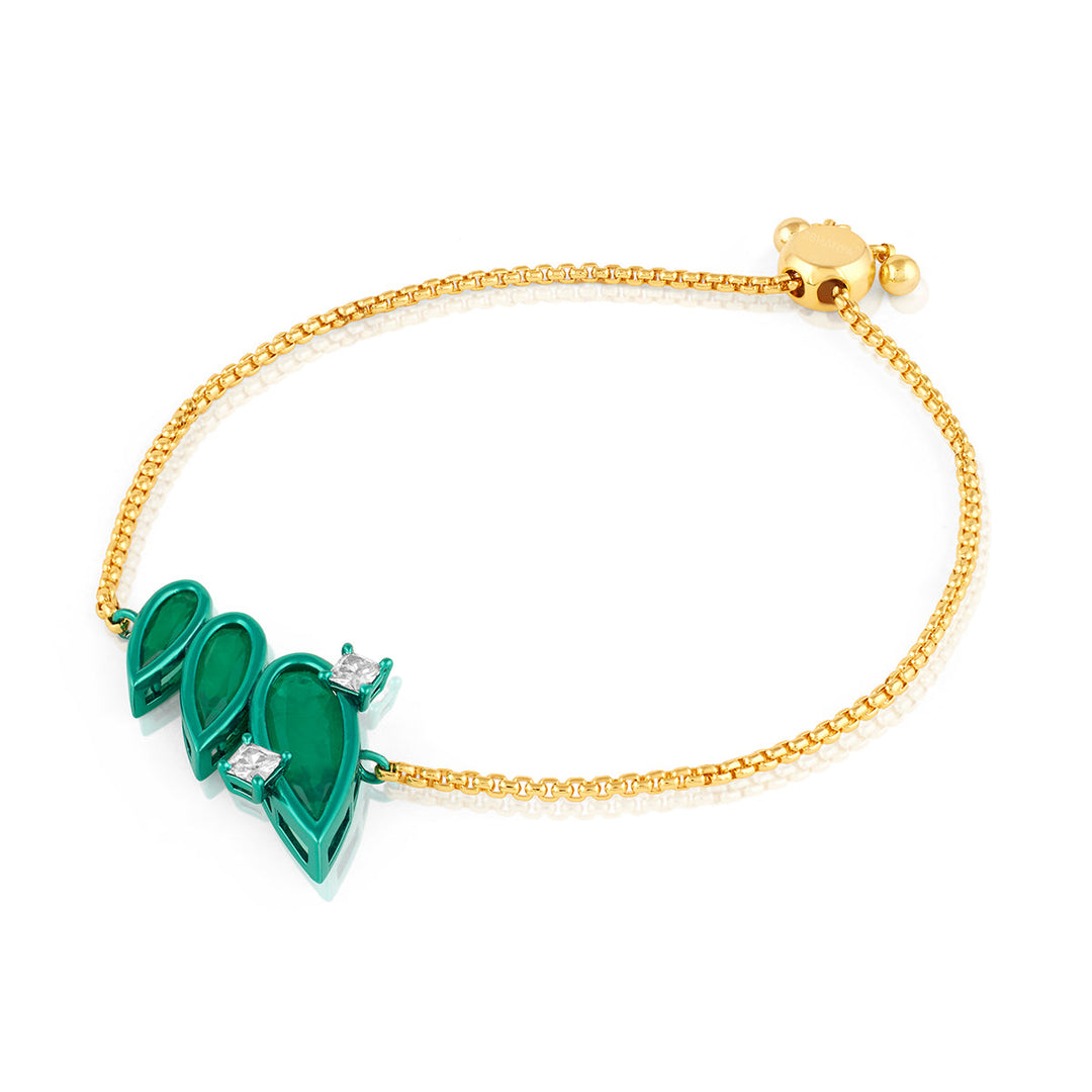 Emerald Flame Bolo Bracelet