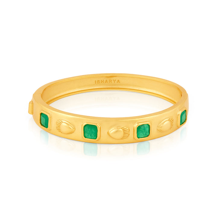 Emerald Oval Hinge Bangle