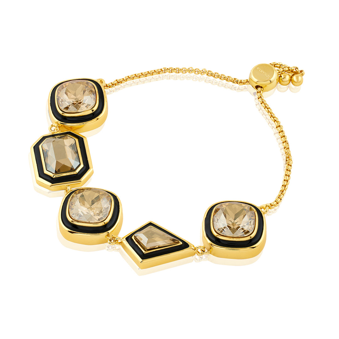 Gold Crystal Galaxy Bolo Bracelet