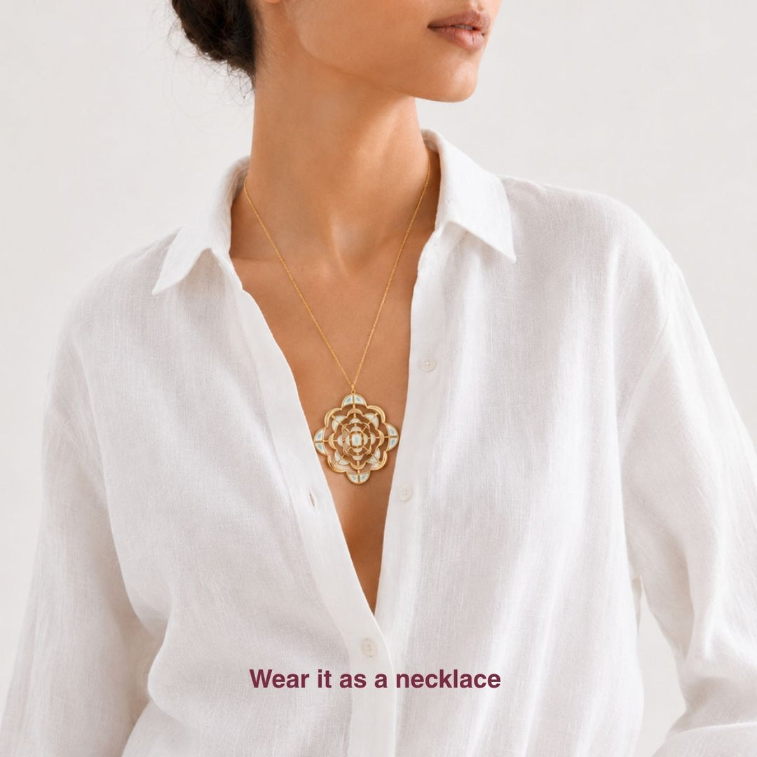 Spirula Versatile Mirror Brooch Necklace