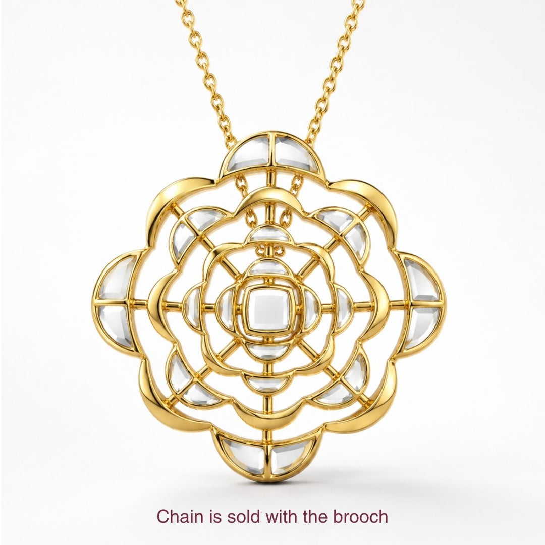 Spirula Versatile Mirror Brooch Necklace