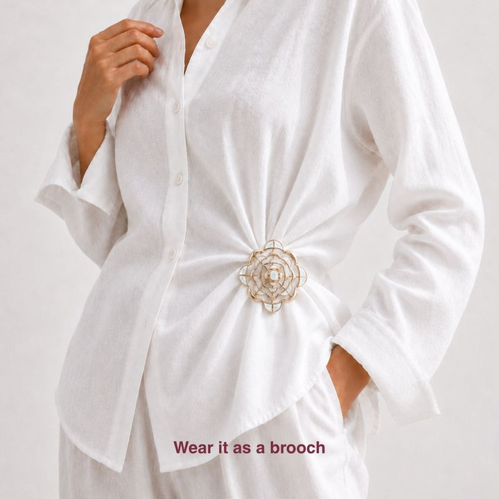 Spirula Versatile Mirror Brooch Necklace