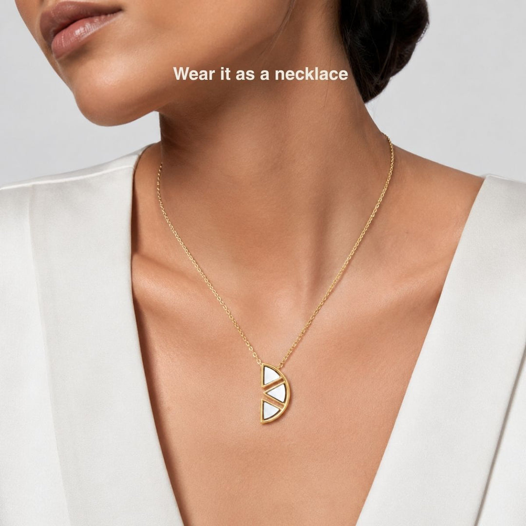 Melon Versatile Mirror Brooch Necklace