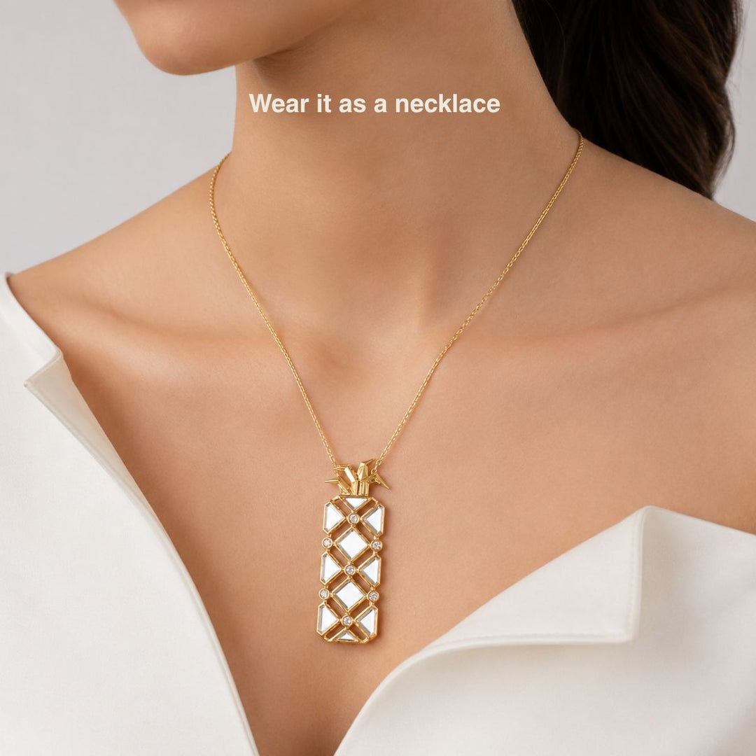 Pino Versatile Mirror Brooch Necklace
