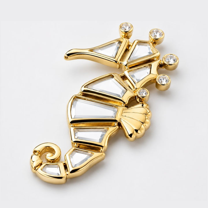 Seahorse Versatile Mirror Brooch Necklace