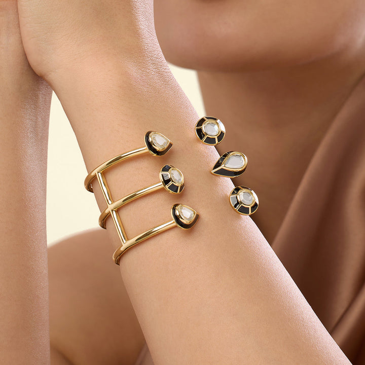 Ayaana Mirror Enamel Statement Cuff
