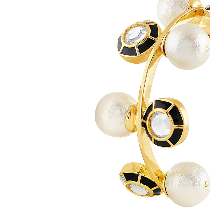 Ayaana Pearl And Mirror Enamel Cuff