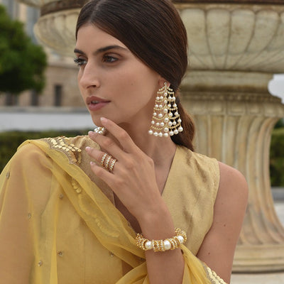 Crystal Pearl Statement Cuff