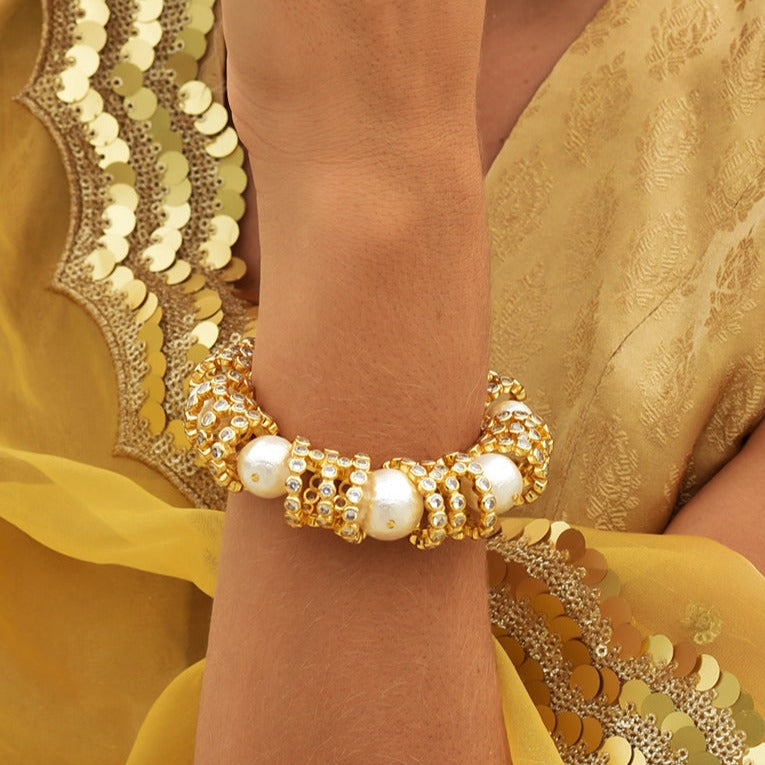 Crystal Pearl Statement Cuff