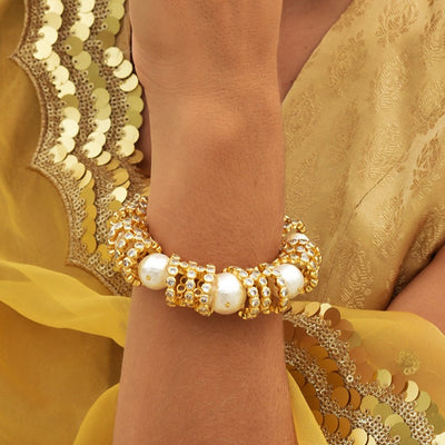 Crystal Pearl Statement Cuff